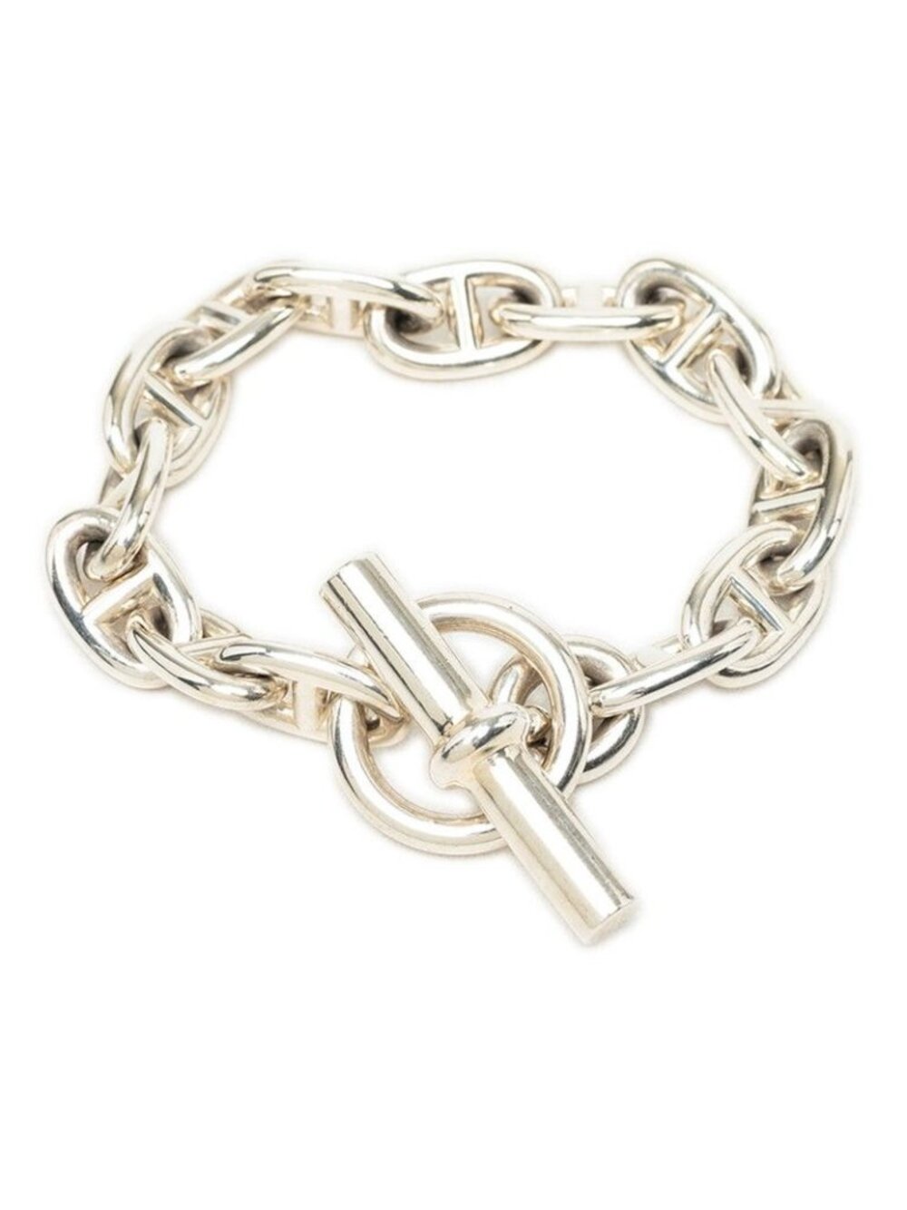 Hermes Chaine D'ancre MM 14 Links Chain Bracelet Silver